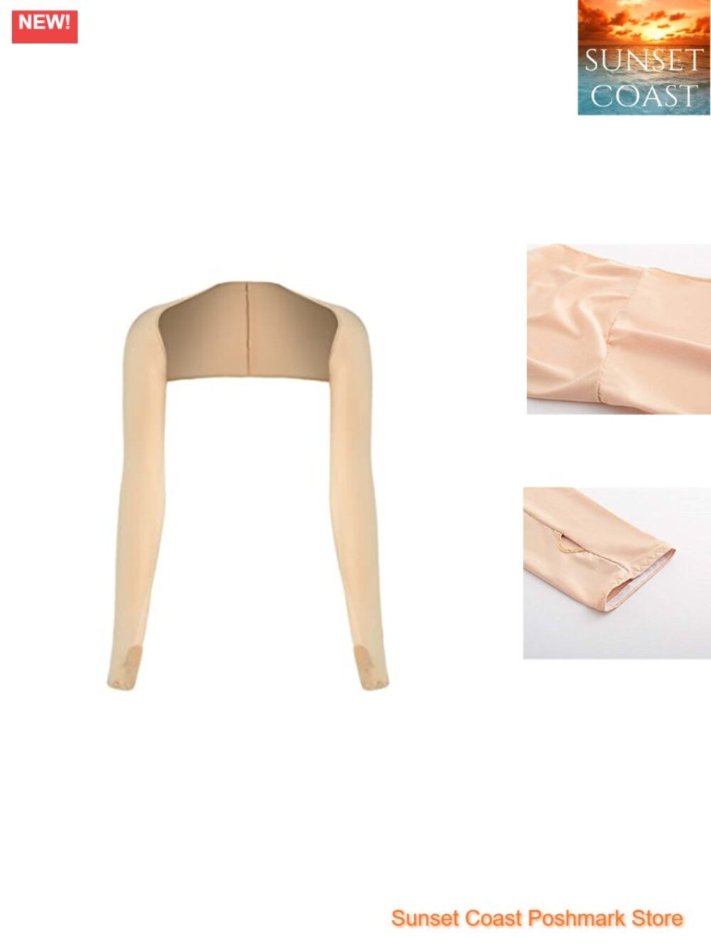 Cooling Shawl Sleeves with Finger Holes UPF 50+ Sun Protection Arm Cover